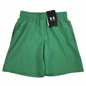 Under Armour Shorts UA Youth Boys Size XS Green Woven Polyester Graphic NEW $25